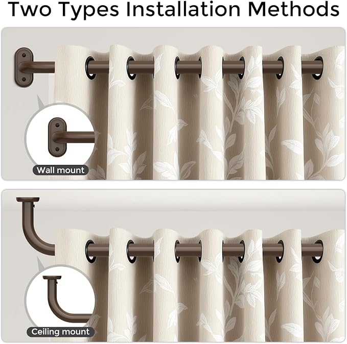 Curtain Rods 32-46 Inch, Bronze Wrap Around Blackout Curtain Rods - Image 4