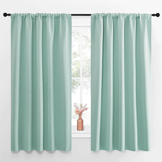 NICETOWN Blackout Curtains for Living Curtains, Aqua Blue, 52 by 63 Inch by NICETOWN