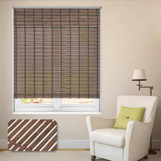 LUCKUP Cordless Roman Shades, Roll Up Bamboo Blinds by LUCKUP