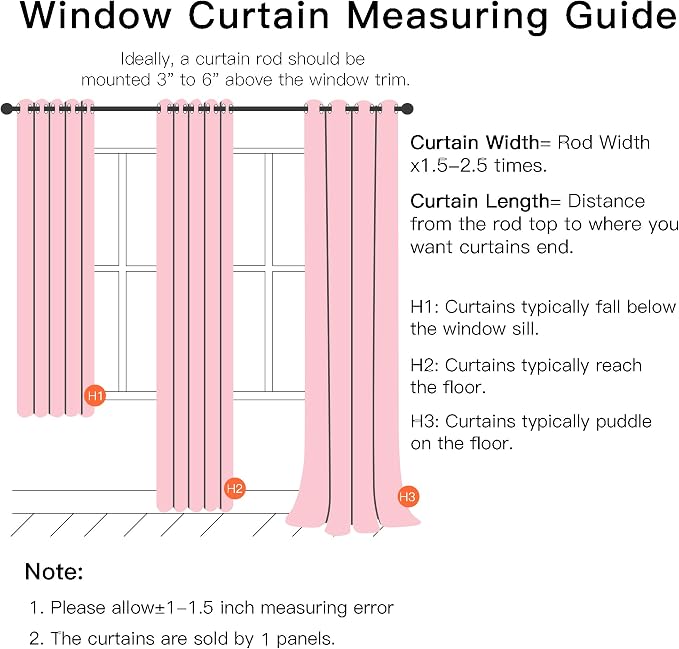 XiDi Pink Curtains for Bedroom, Girls Room Blackout Curtains, Kids Room - Image 8