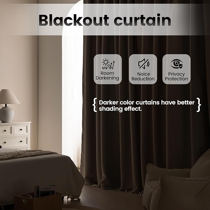 Blackout Room Divider Curtains, Back Tab Privacy Noise Reduction Theater Curtain - Image 5