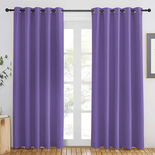 NICETOWN Lilac Purple Blackout Curtains 84 inch Length, Grommet Top Room by NICETOWN