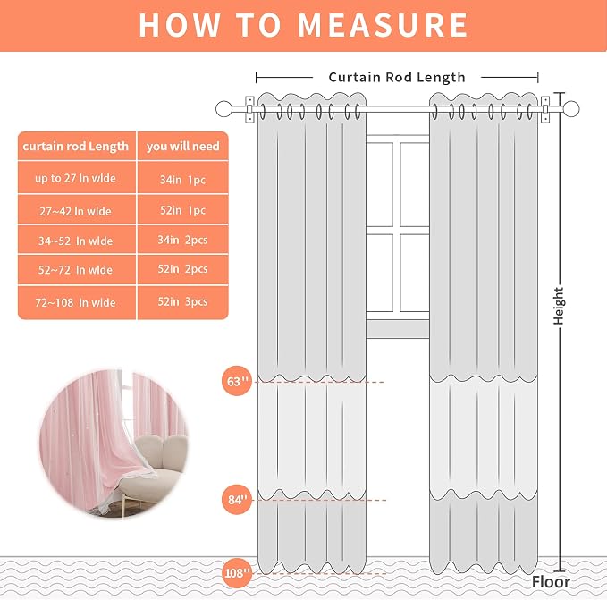 XiDi Pink Curtains for Bedroom, Girls Room Blackout Curtains, Kids Room - Image 9
