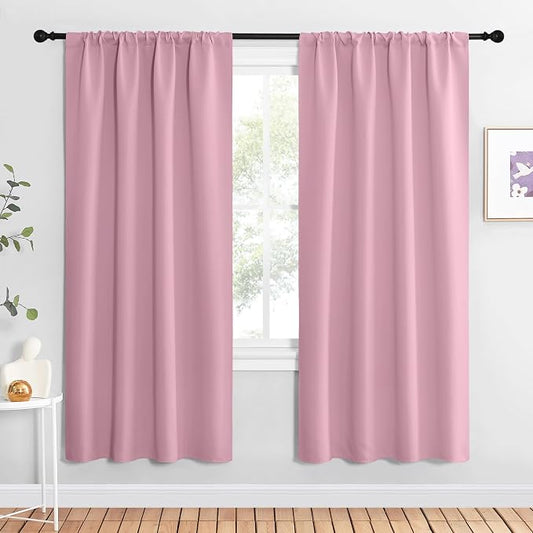 NICETOWN Blackout Curtains for Living Curtains, Rouge Pink, 2 Panels, 42 by 72 by NICETOWN