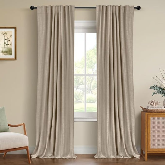 100% Blackout Shield Linen Blackout Curtains by 100BlackoutShield