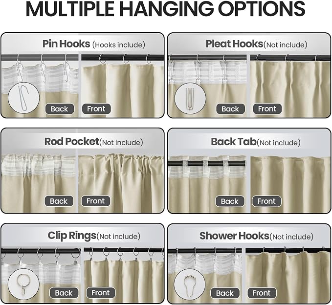 Room Divider Curtains for Ceiling Track System or Rod - Image 2