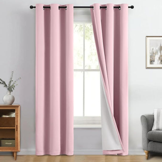 Yakamok 100% Blackout Curtain Panels 84 inches Cold and Light Blocking Drapes by Yakamok