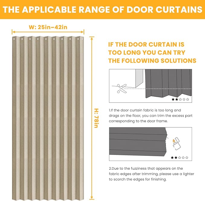AJAZZ 100% Blackout Magnetic Door Curtain Accordion Doors Interior Folding - Image 2