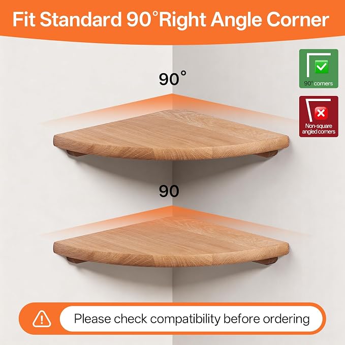 Floating Corner Shelves, Living Room - Image 6