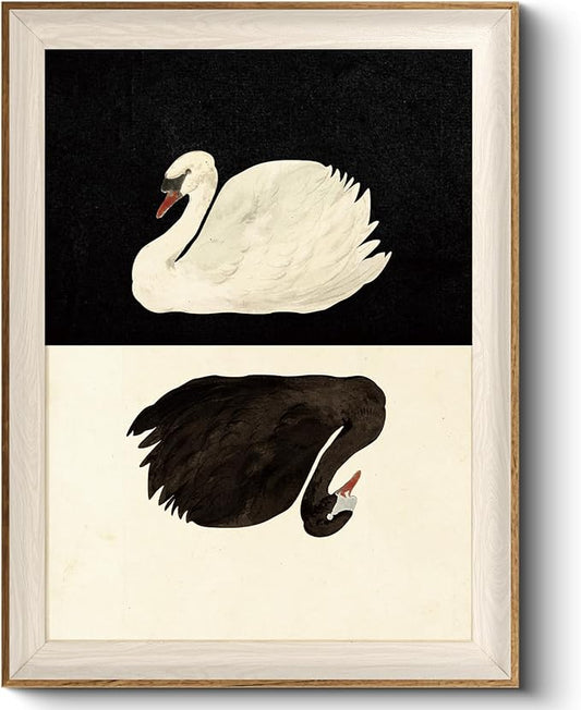 VIYYIEA Framed Wall Art for Living Room, Swan Canvas Prints, Vintage Home Decor by VIYYIEAART