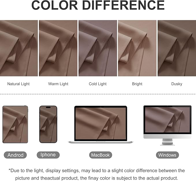 RYB HOME Extra Wide Outdoor Curtains for Patio Waterproof Heavy Duty Thermal Insulated in Summer Full Coverage Privacy for Porch, Cabana & Pool, W120 x L95, Mocha, 1 Panel