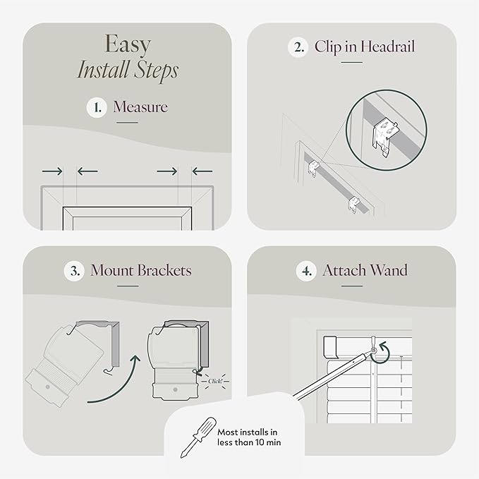 CHICOLOGY Cordless Mini Blinds for Indoor Windows, 42.5" W x 36" H, Light - Image 5