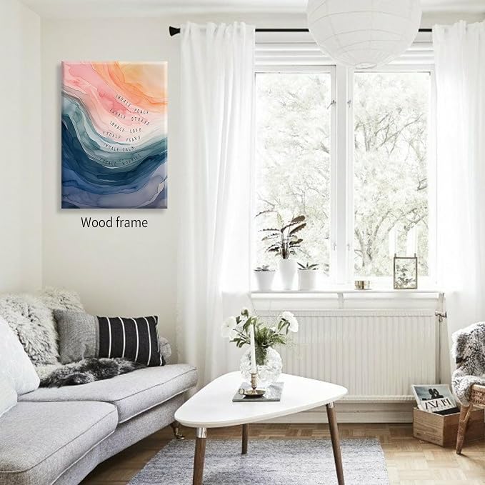 Mental Health Poster Inhale Exhale Meditation Wall Art 12x16 inch Framed - Image 6