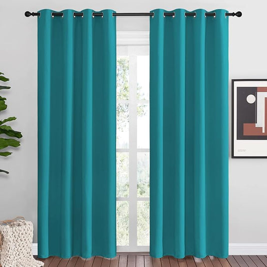 NICETOWN Room Darkening Curtains 86 inch Length 2 Panels, Thermal Insulated by NICETOWN