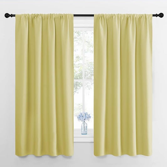 NICETOWN Kitchen Curtains, Short Blackout Curtains & Drapes, Paler Yellow by NICETOWN