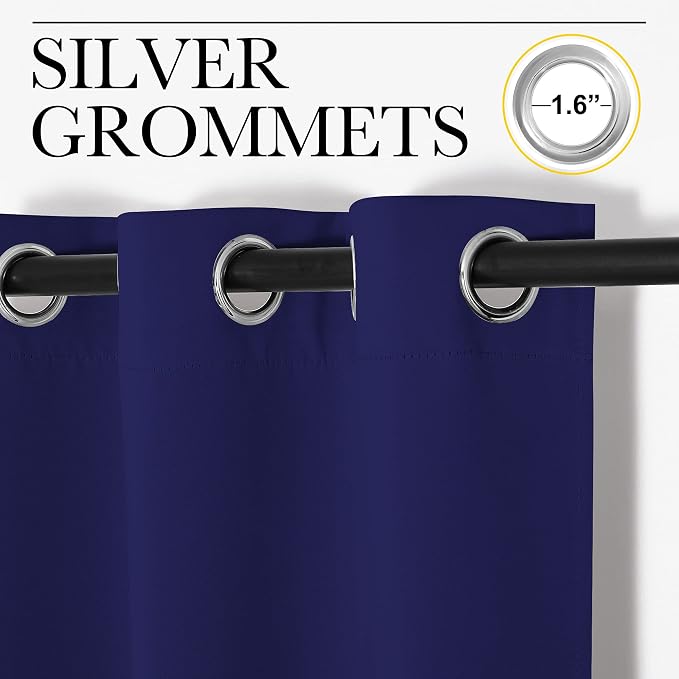 NICETOWN Navy Blue Blackout Curtains 78 inches Length - Image 2