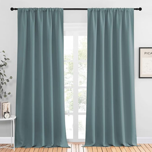 NICETOWN Greyish Blue Blackout Curtains Panels by NICETOWN