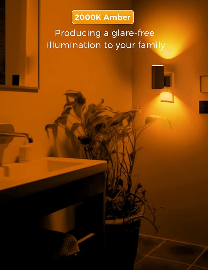 L LOHAS LED Night Light, Amber Nightlight, Dimmable Night Light, Light Sensor - Image 5