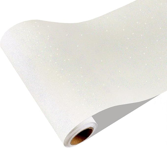 CRE8TIVE Off-White Glitter Wallpaper Border Peel and Stick Wall Border Glitter by CRE8TIVE