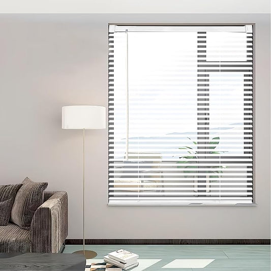 Cordless Vinyl Mini L Blinds 42" W x 64" H, Light Filtering, Arrive 1/2 Inch by Unknown