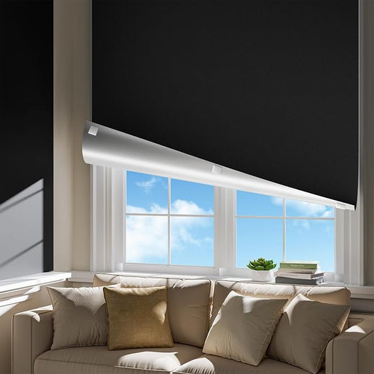 Portable Blackout Curtains for Bedroom, Easy Install No Drill Blackout by HEMRLY