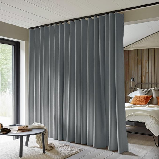 MaKefeile Room Divider Curtains Total Blackout Privacy Curtain Panel Room by Makefeileshade