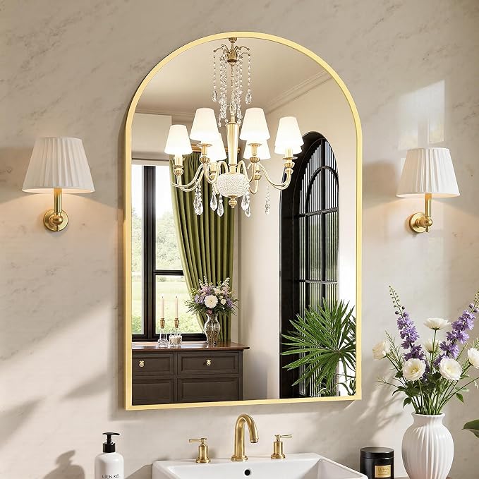 Sweetcrispy 26"x39" Arched Gold Bathroom Mirrors - Image 7