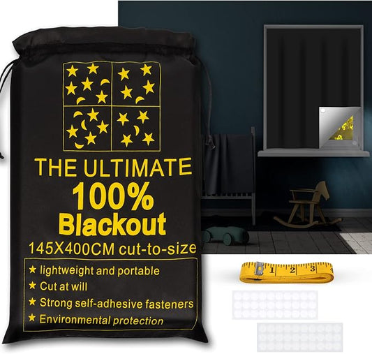 RUseeN Portable Blackout Shades Travel Window Blackout Curtains, 100% Blackout by RUseeN