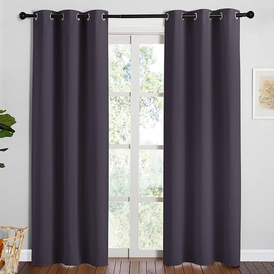 NICETOWN Greyish Purple Blackout Curtains 84 inches Length by NICETOWN