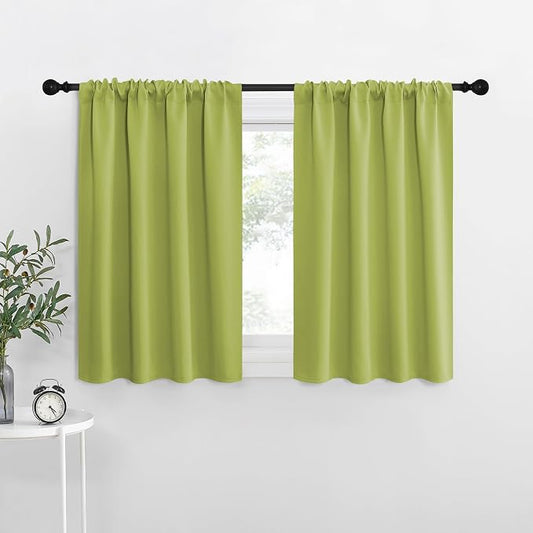 NICETOWN RV Blackout Curtains for Camper Windows, Fresh Green, Kitchen Curtains by NICETOWN