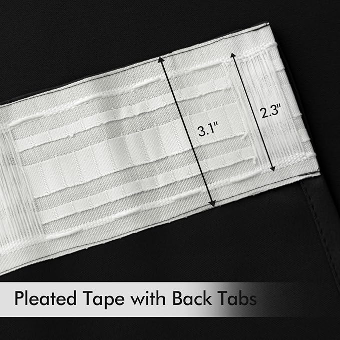 MIULEE Back Tab Blackout Curtains 90 Inch Long 2 Panels Set - Image 4