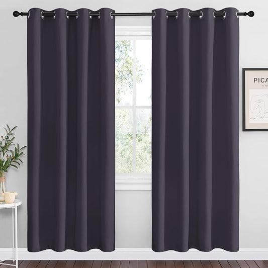 NICETOWN Greyish Purple Blackout Curtains 78 inches Length by NICETOWN