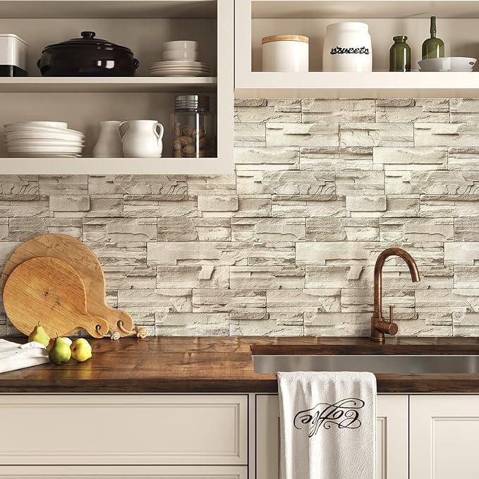 Jeweluck Stone Wallpaper Peel and Stick Brick Wallpaper 17.7”×236.2” Brick - Image 3