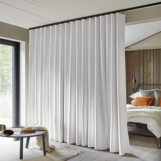 MaKefeile Room Divider Curtains Total Blackout Privacy Curtain Panel Room by Makefeileshade