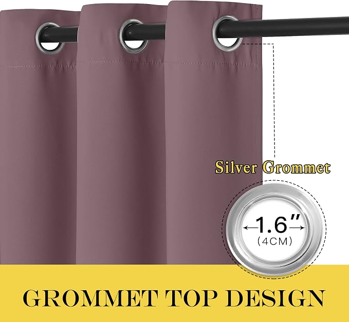 NICETOWN Blackout Dry Rose Sliding Door Curtains 84 inches Long - Image 3