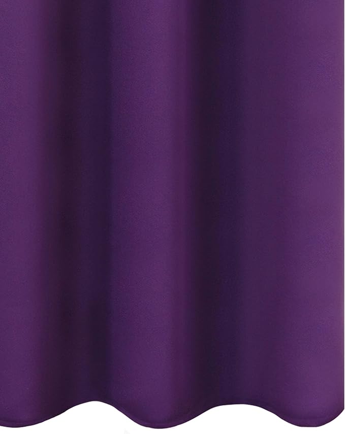 LEMOMO Purple Blackout Curtains/42 x 63 Inch/Set of Two Panels Grommet Bedroom - Image 9