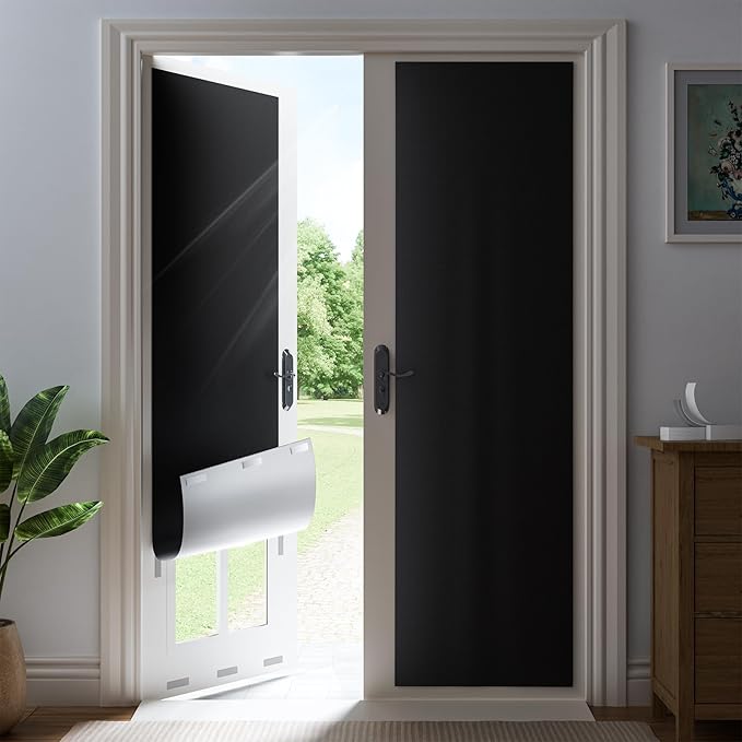 52" W x 78" L 100% Blackout Curtains, Total Darkness No-Drill Black Out Window by ZELMINE