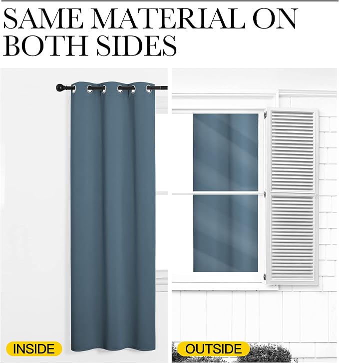 NICETOWN 2 Panels Blackout Curtains, Rod Pocket Thermal Insulated Drapes 84 - Image 7