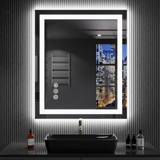 LOAAO 30"X36" LED Bathroom Mirror by LOAAO