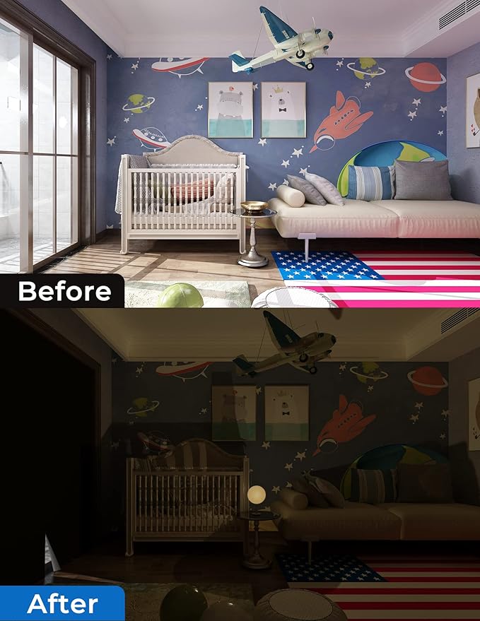 Sumobaby Blackout Curtains for Bedroom Portable 31"x64", No Drill Blackout - Image 6