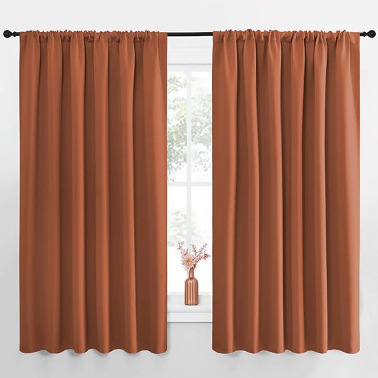 NICETOWN Blackout Curtains for Bedroom, Burnt Orange, 1 Pair, 70 by 63-inch by NICETOWN