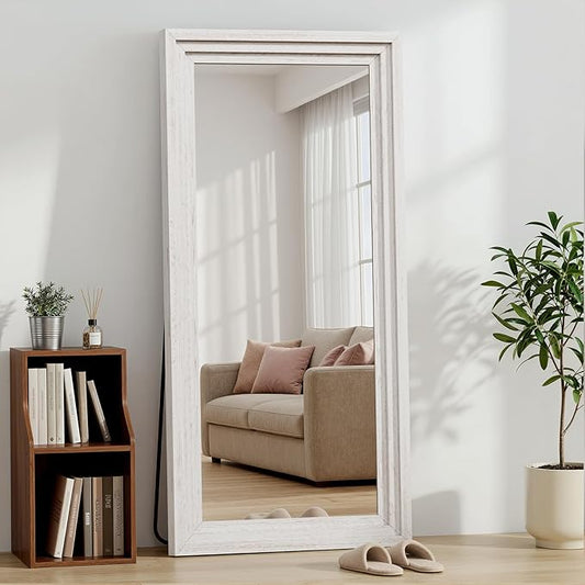 Full Length Mirror 71"x30", Large Solid Wood Frame Floor Mirror, Leaning Floor by WISSMILESHOME