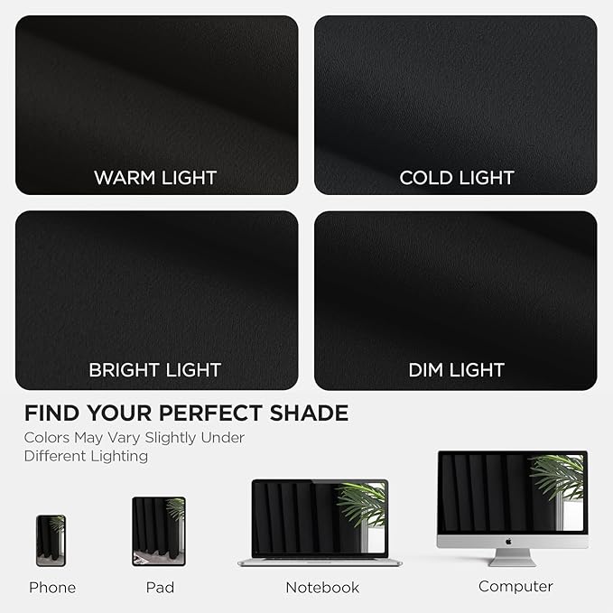 Joydeco Blackout Patio Sliding Door Curtains 84 Inches Long, Grommet Privacy Room Divider Curtains, Extra Wide Thermal Blackout Drapes for Bedroom Living Room (Black, 100Wx84L, 1 Panel)