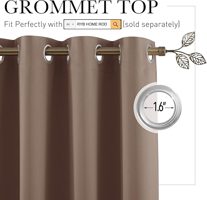 RYB HOME Extra Wide Curtains for Divider Room Separation Soundproof Temporary - Image 2