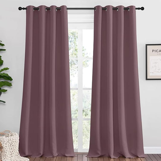 NICETOWN Dry Rose Blackout Curtains 108" Long by NICETOWN