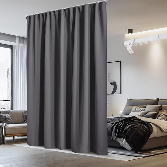 NICETOWN Room Divider Curtain & Adjustable Ceiling Track Set, W100 xL84 by NICETOWN