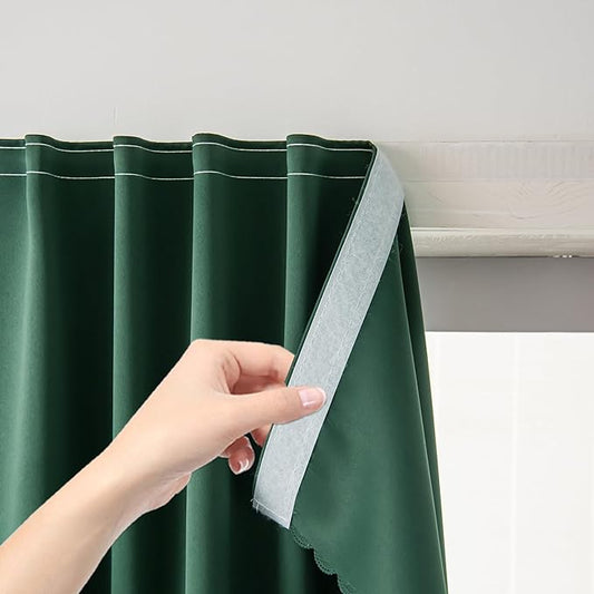 Portable Light Blocking Curtains Self-Stick Design, Removable Adhesive Window by Sovtfides