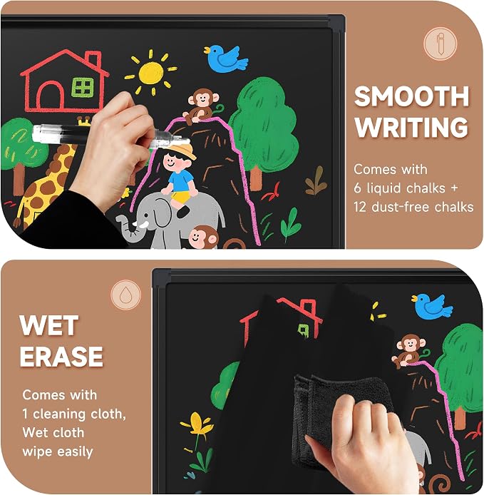 SELEAD Magnetic Chalkboard 72 x 48 Inches - Image 7