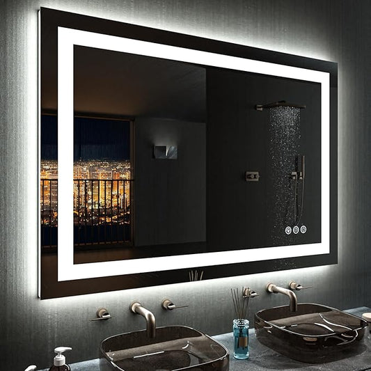 LOAAO 48"X36" LED Bathroom Mirror by LOAAO