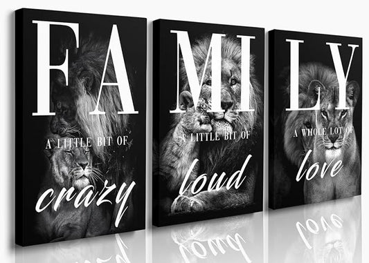GUBIYU Farmhouse Family Wall Art Set of 3 Home Living Room Dining Room Wall by GUBIYU